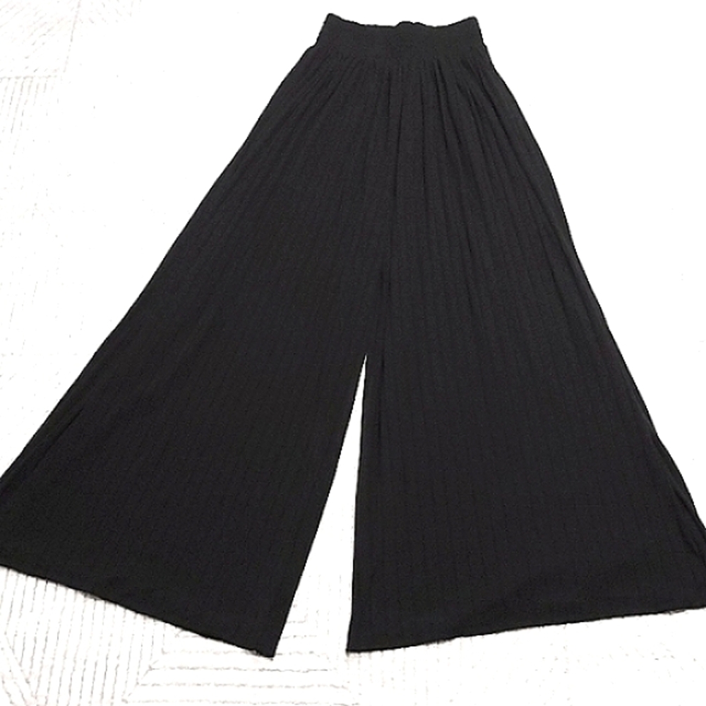 Free People Elegant Black Wide Leg Pants